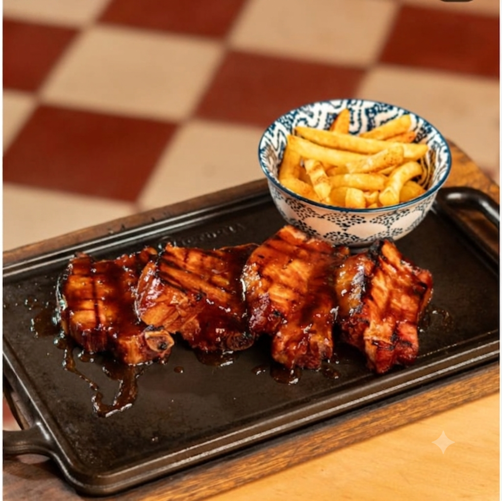 costillas gril al ron